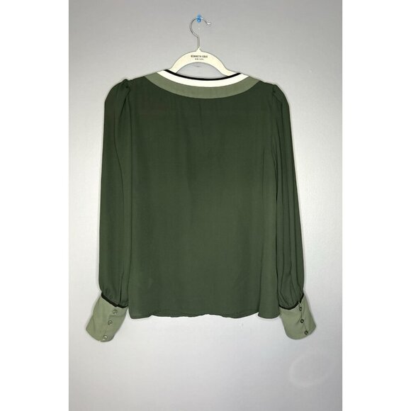 Express Chiffon Blouse Womens S Button Cuff Flowy Gorgeous Office Staple Career - Picture 2 of 10